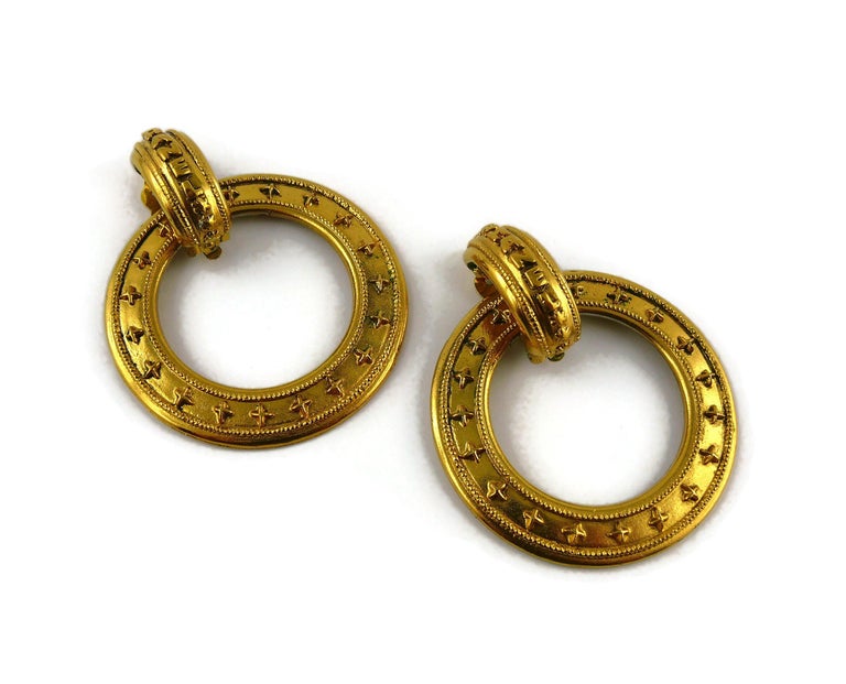 Chanel Vintage Detachable Gold Toned Hoop Earrings
