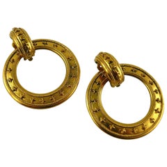 Chanel Vintage Detachable Gold Toned Hoop Earrings