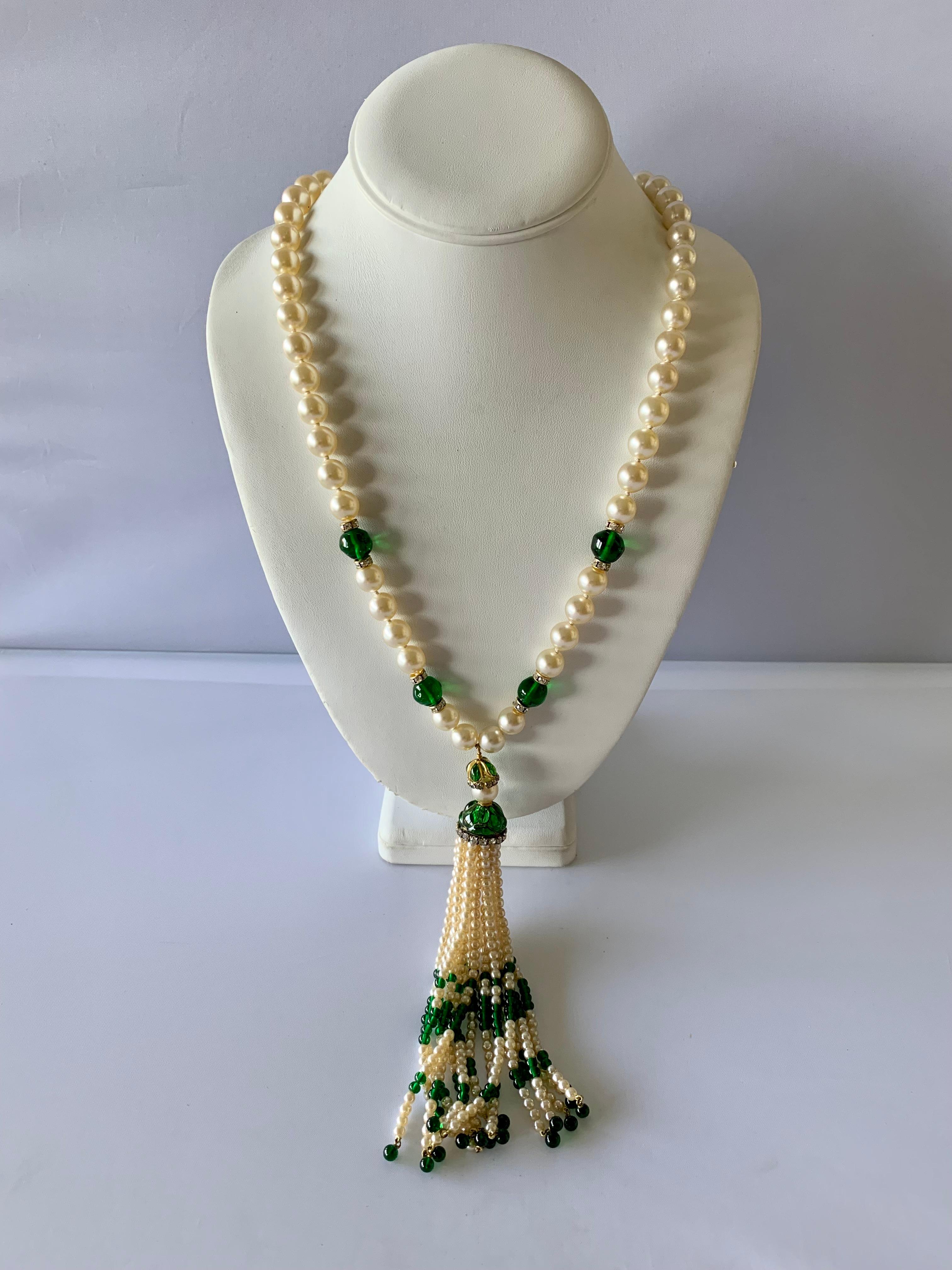 pearl diamante necklace