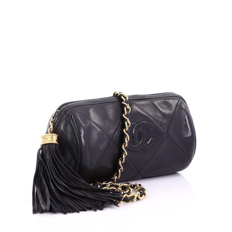 Chanel Vintage Diamond CC Barrel Bag Quilted Leather Mini at 1stDibs ...