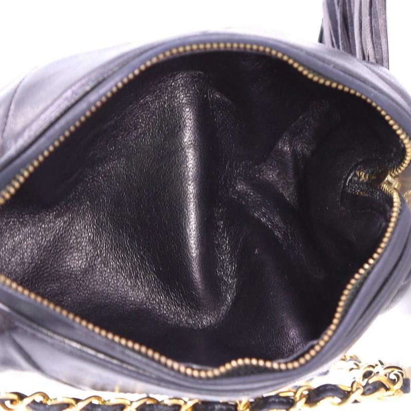 Black Chanel Vintage Diamond CC Barrel Bag Quilted Leather Mini