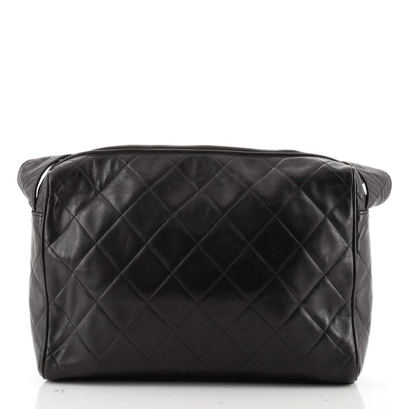 Chanel Vintage Diamond CC Camera Bag Quilted Lambskin Large In Good Condition In NY, NY