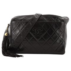 Chanel Vintage Diamond CC Camera Bag Quilted Lambskin Large