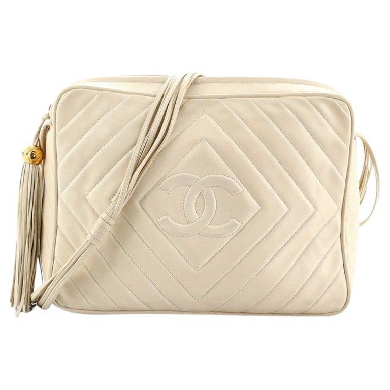 Chanel Vintage Diamond CC Camera Bag Quilted Lambskin Large at 1stDibs