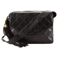 Chanel Vintage Diamond CC Camera Bag Quilted Lambskin Large