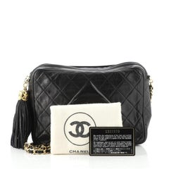 Chanel Vintage Diamond CC Camera Bag Quilted Leather Medium