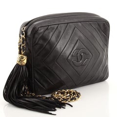 Chanel Vintage Diamond CC Camera Bag Quilted Leather Medium