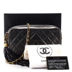 Sac photo Chanel Vintage Diamond CC en cuir matelassé Moyen