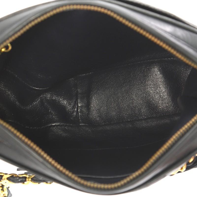 Chanel Vintage Diamond CC Camera Bag Quilted Leather Medium In Good Condition In NY, NY