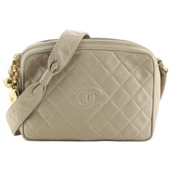 Chanel Vintage Diamond CC Camera Bag Quilted Leather Medium