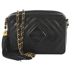 Chanel Vintage Diamond CC Camera Bag Quilted Leather Medium