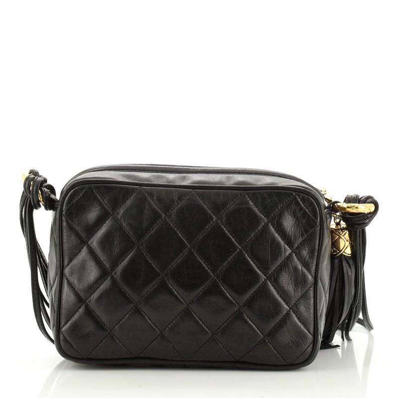 Chanel Vintage Diamond CC Camera Bag Piel acolchada Mini en Bueno Estado en NY, NY
