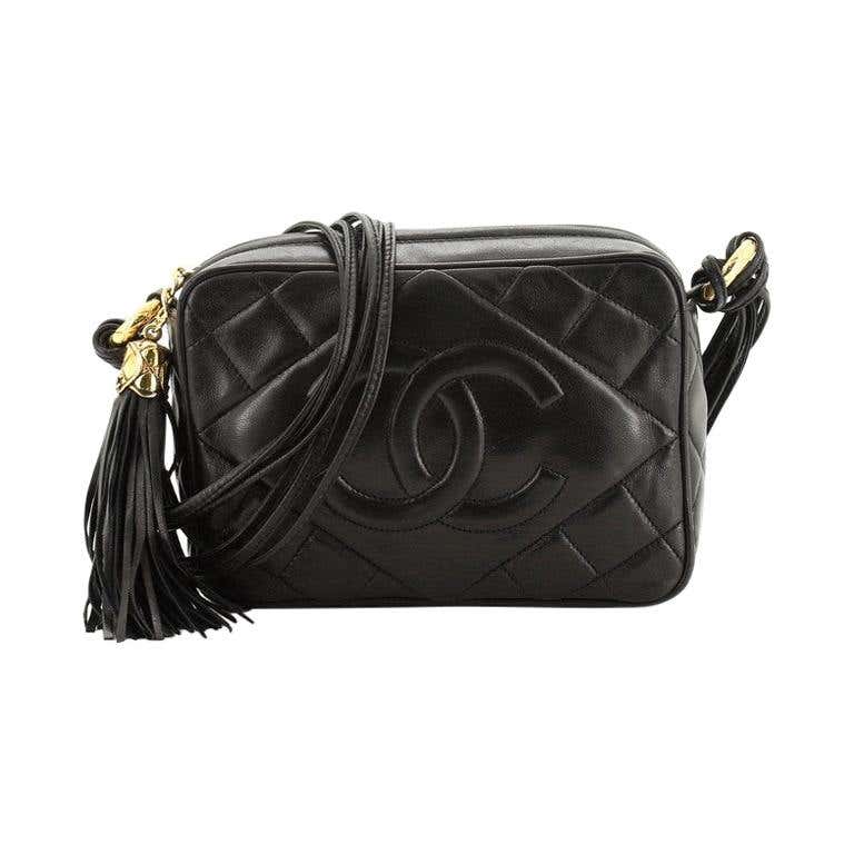 Chanel Vintage Diamond CC Camera Bag Quilted Leather Mini at 1stDibs ...