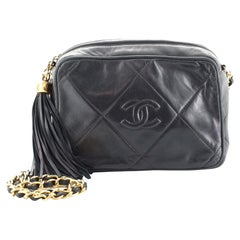 Chanel Vintage Diamond CC Camera Bag Quilted Leather Mini