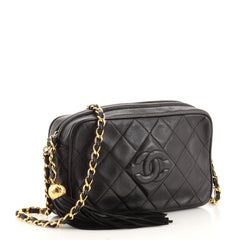 Chanel Vintage Diamond CC Camera Bag Quilted Leather Small