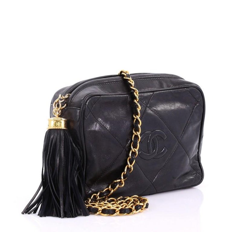 Chanel Vintage Diamond CC Camera Bag Quilted Leather Small at 1stdibs