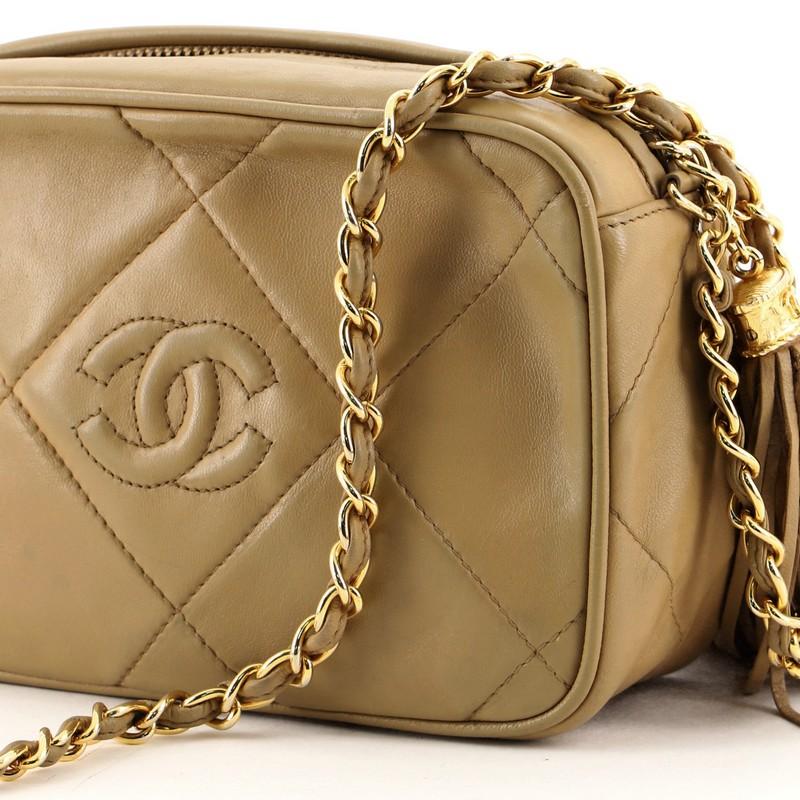 Chanel Vintage Diamond CC Camera Bag Quilted Leather Small 1