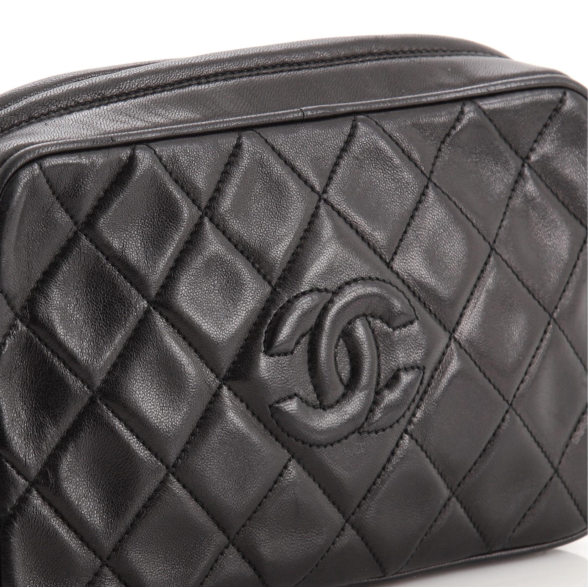 Chanel Vintage Diamond CC Camera Bag Quilted Leather Small 4
