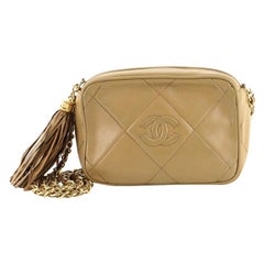 Chanel Vintage Diamond CC Camera Bag Quilted Leather Small