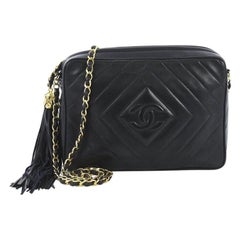 Chanel Vintage Diamond CC Camera Bag Quilted Leather Small