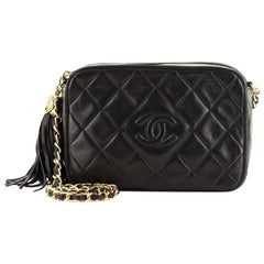 Chanel Vintage Diamond CC Camera Bag Quilted Leather Small