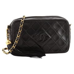 Chanel Vintage Diamond CC Camera Bag Quilted Leather Small