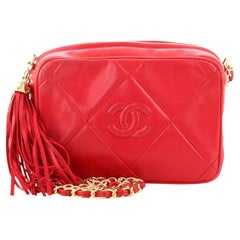 Chanel Vintage Diamond CC Camera Bag Quilted Leather Small