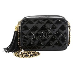 Chanel Vintage Diamond CC Camera Bag Quilted Patent Small