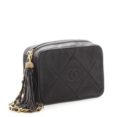 Chanel Vintage Diamond CC Camera Bag Quilted Satin Medium