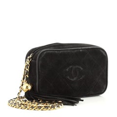 Chanel Vintage Diamond CC Camera Bag Quilted Suede Small (petit)