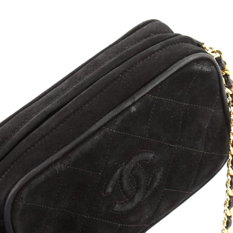 Chanel Vintage Diamond CC Camera Bag Quilted Suede Small 3