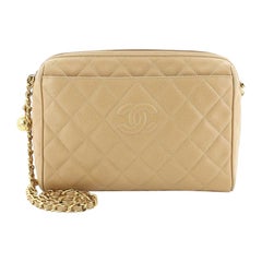 Chanel  Vintage Diamond CC Camera Shoulder Bag Quilted Caviar Medium