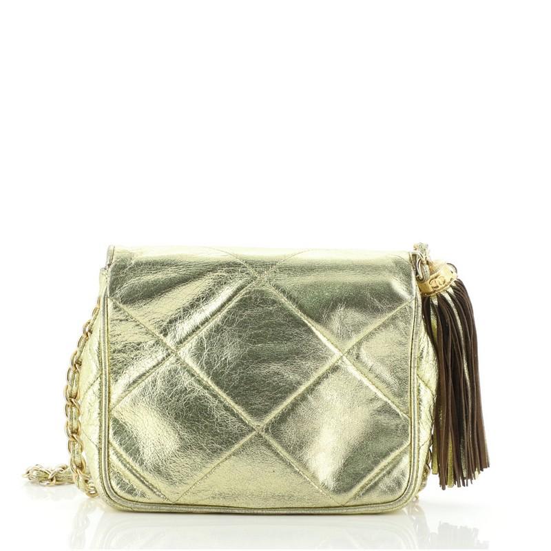 Chanel Vintage Diamond CC Envelope Flap Bag Quilted Lambskin Mini In Fair Condition In NY, NY