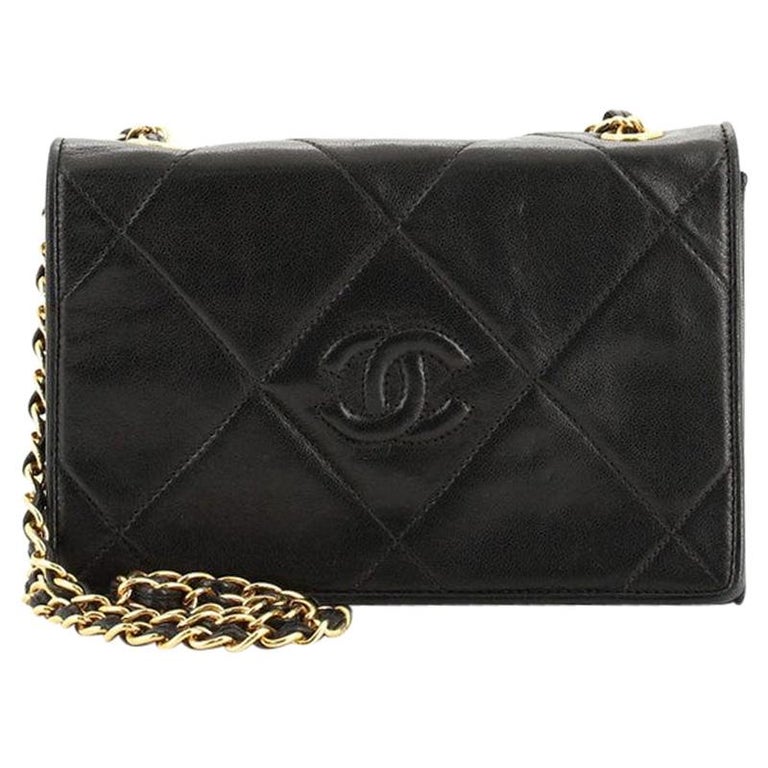Chanel Vintage Diamond CC Flap Bag Quilted Lambskin Mini