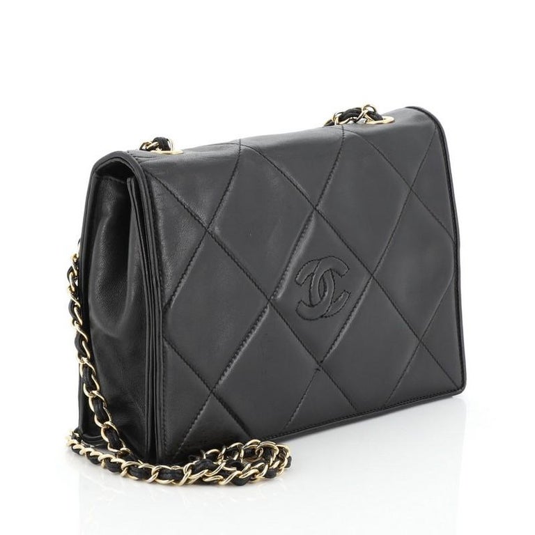 Chanel Vintage Diamond CC Flap Bag Quilted Lambskin Small
