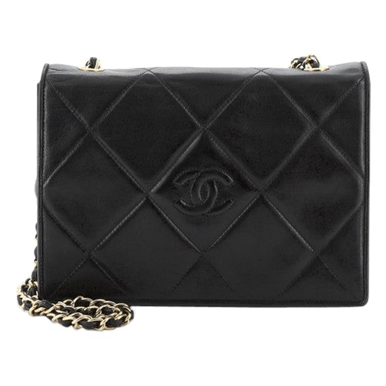 Chanel Vintage Diamond CC Flap Bag Quilted Lambskin Small