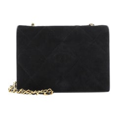 Chanel Vintage Diamond CC Flap Bag Quilted Suede Small