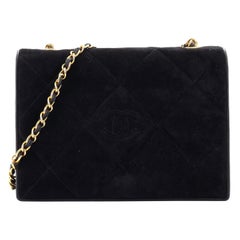 Chanel Vintage Diamond CC Flap Bag Quilted Suede Small