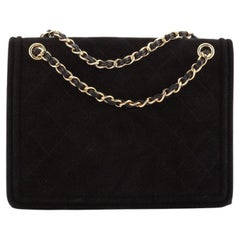 Chanel Vintage Diamond CC Flap Bag Quilted Suede Small