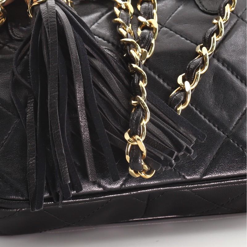 Chanel Vintage Diamond CC Tassel Waist Bag Quilted Lambskin Small 3