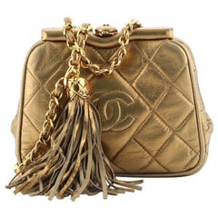 Chanel Vintage Diamond CC Tassel Waist Bag Quilted Lambskin Small
