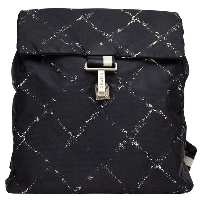 Chanel 1994 Vintage Black White Tweed Duma Backpack Bag 24k GHW 66338