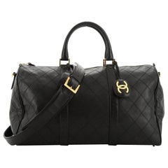 Chanel Vintage Diamond Stitch Boston Bag Quilted Lambskin Large 
