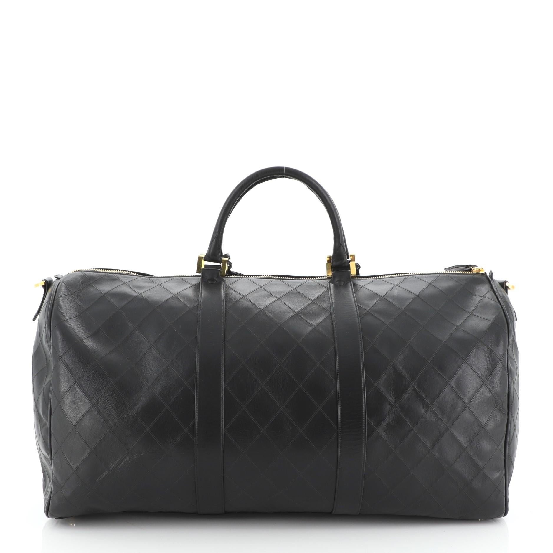 chanel quilted boston bag