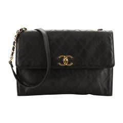 Chanel Vintage Diamond Stitch Flap Bag Quilted Lambskin Large