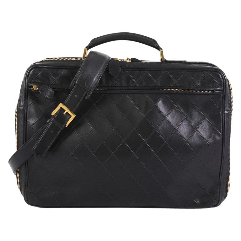 Chanel Vintage Diamond Stitch Weekender Quilted Leather Large at 1stDibs