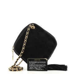 Chanel Vintage Diamond Tassel Crossbody Quilted Suede Mini