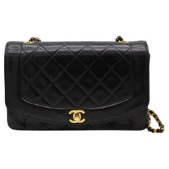 Chanel Bolso Diana Vintage Tamaño Mediano 25cm Herrajes Dorados