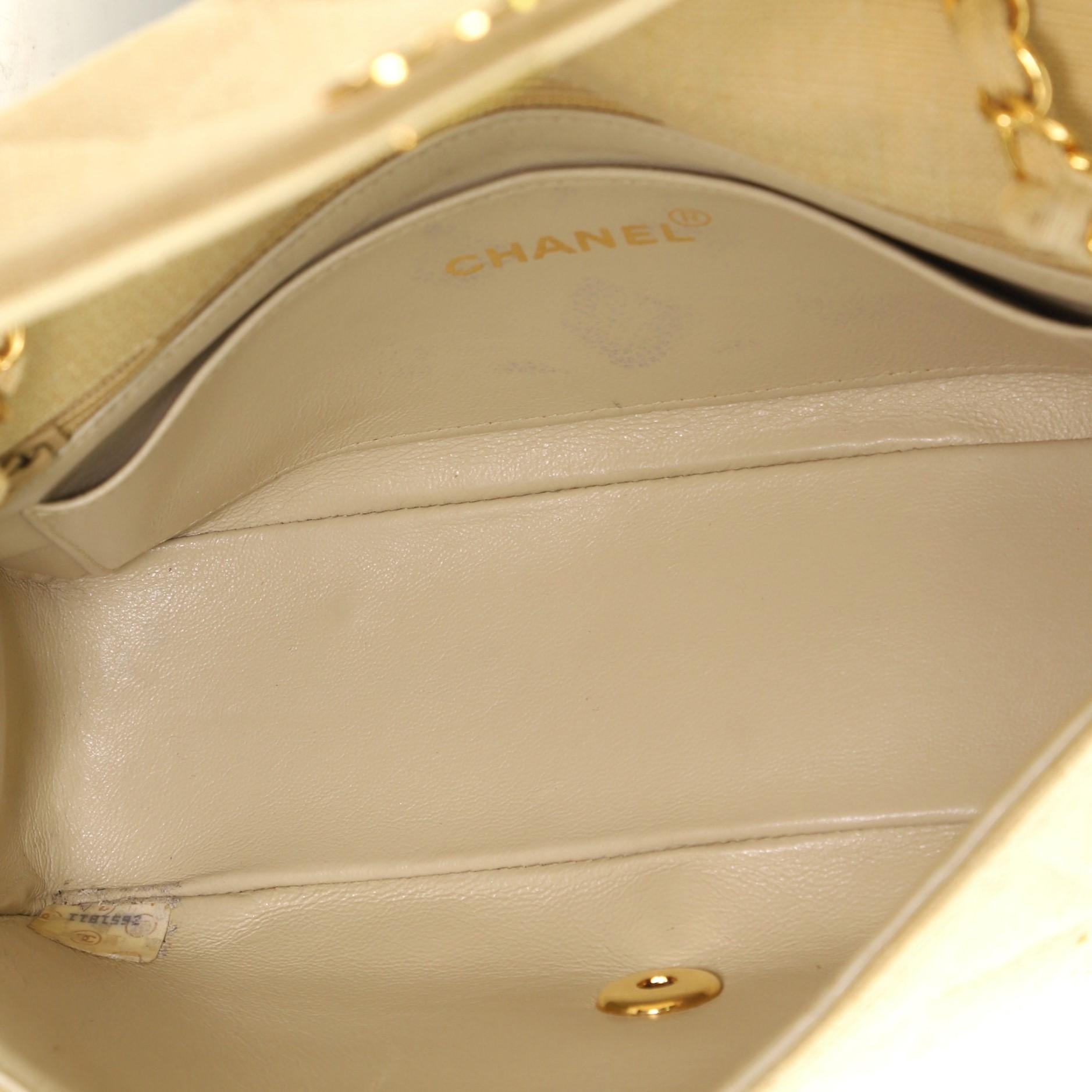 Chanel Vintage Diana Flap Bag Quilted Canvas Small  In Good Condition In NY, NY