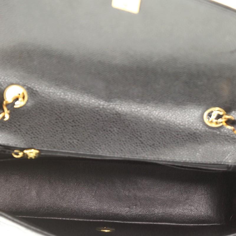 Black Chanel Vintage Diana Flap Bag Quilted Caviar Medium